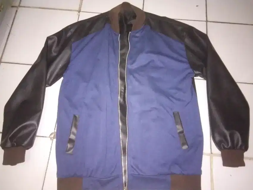 Jaket kulit asli variasi biru ukuran  XXL