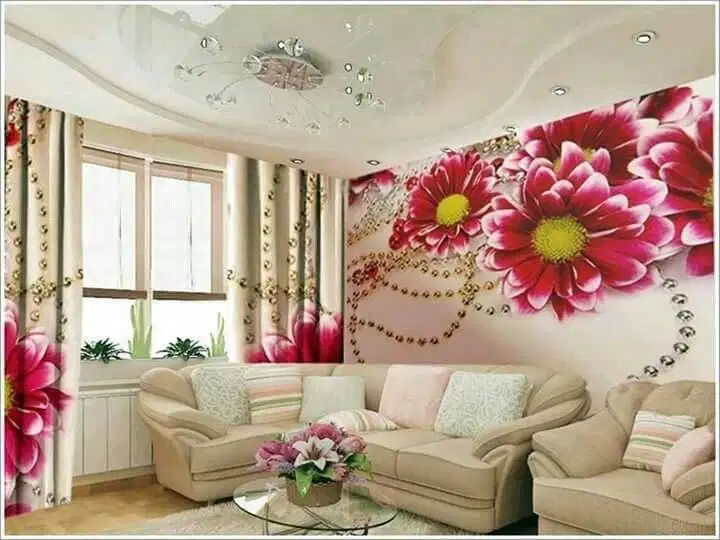 Jual gorden hordeng gordyn tirai jendela wallpaper dinding 3d custom