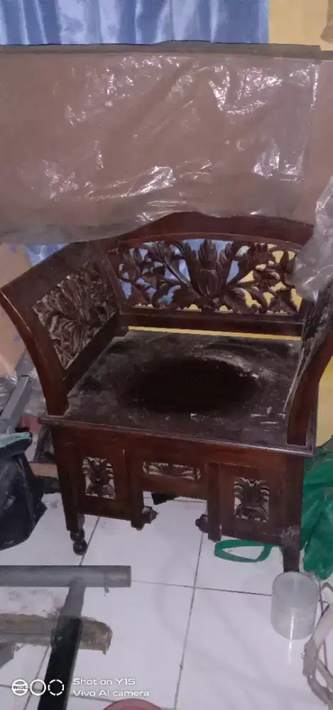 Dijual bangku ukiran kayu jati Belanda