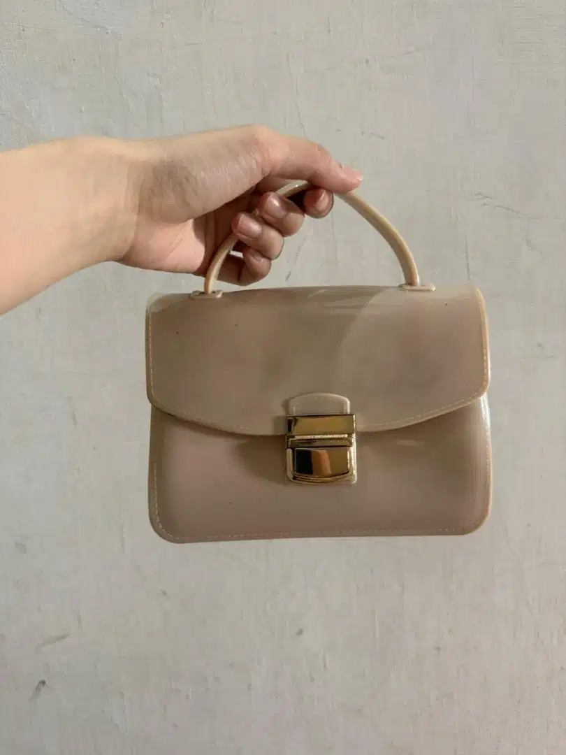 Tas Slingbag Wanita Jelly Polos Pink / Woman Handbag Glossy