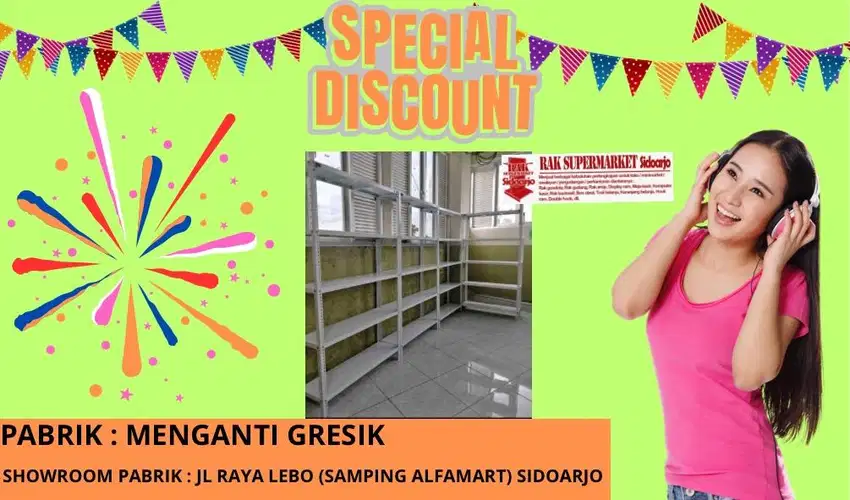 Promo rak siku lubang gondola rak minimarket