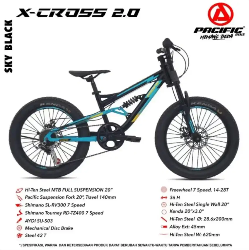 Sepeda Gunung MTB Pacific X-Cross 2.0 20