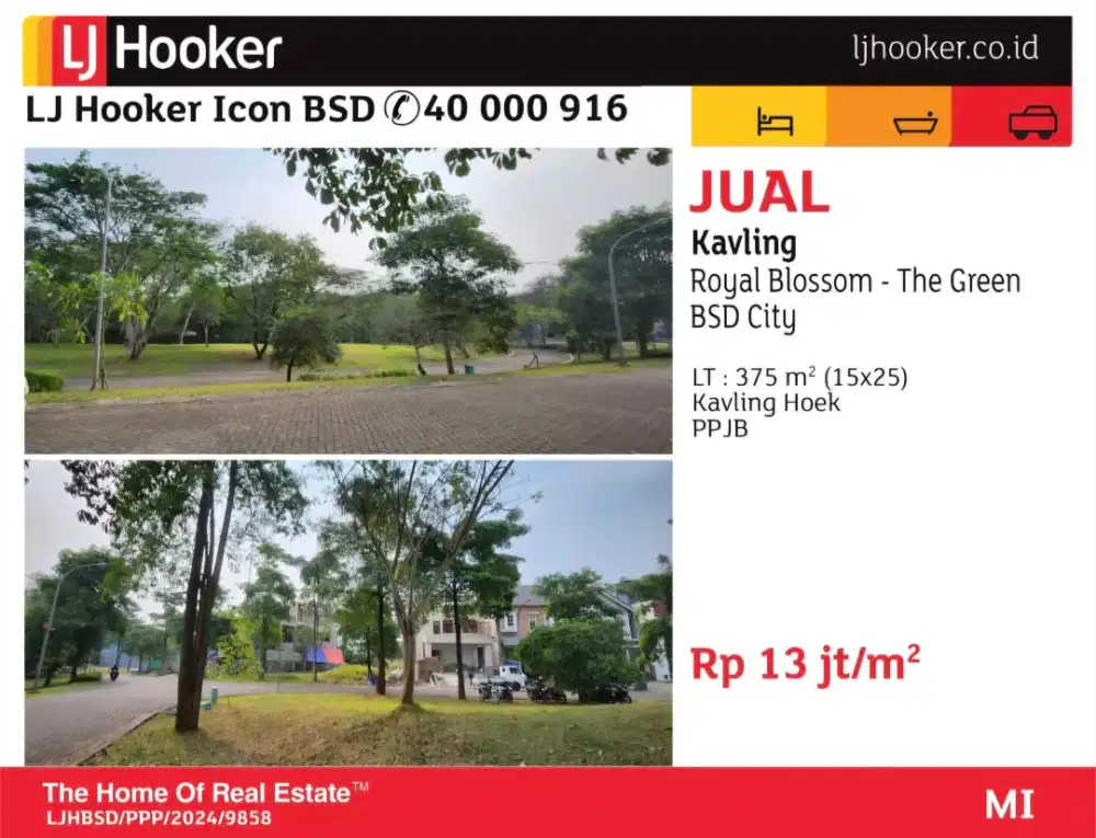 jual kavling hoek royal blossom the green bsd city