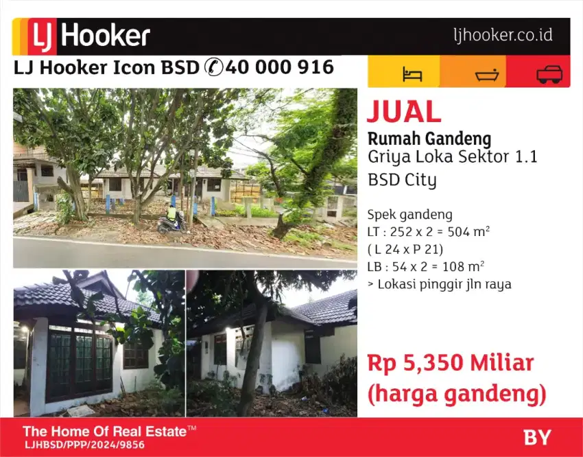 dijual rumah pinggir jalan griyaloka bsd 1.1