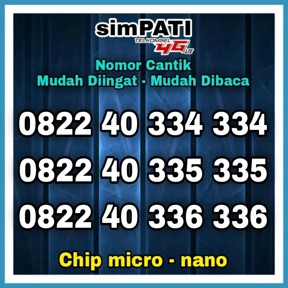 Nomor Cantik Simpati Prabayar Kartu Perdana Telkomsel