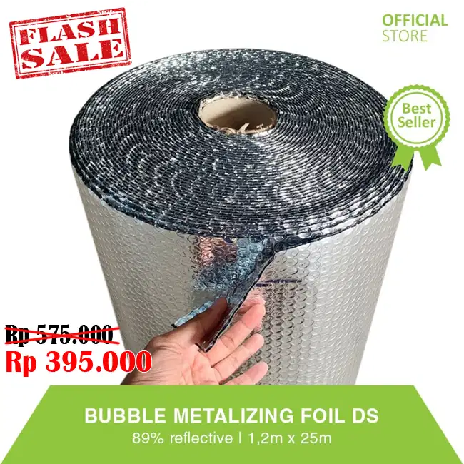 Insulasi Peredam Atap - Aluminium metalising foil Bubble DS