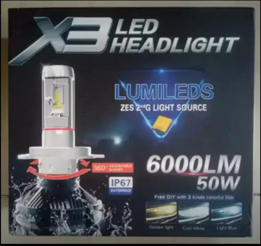 Headlamp X3 LED HEADLIGHT 6000LM 50W