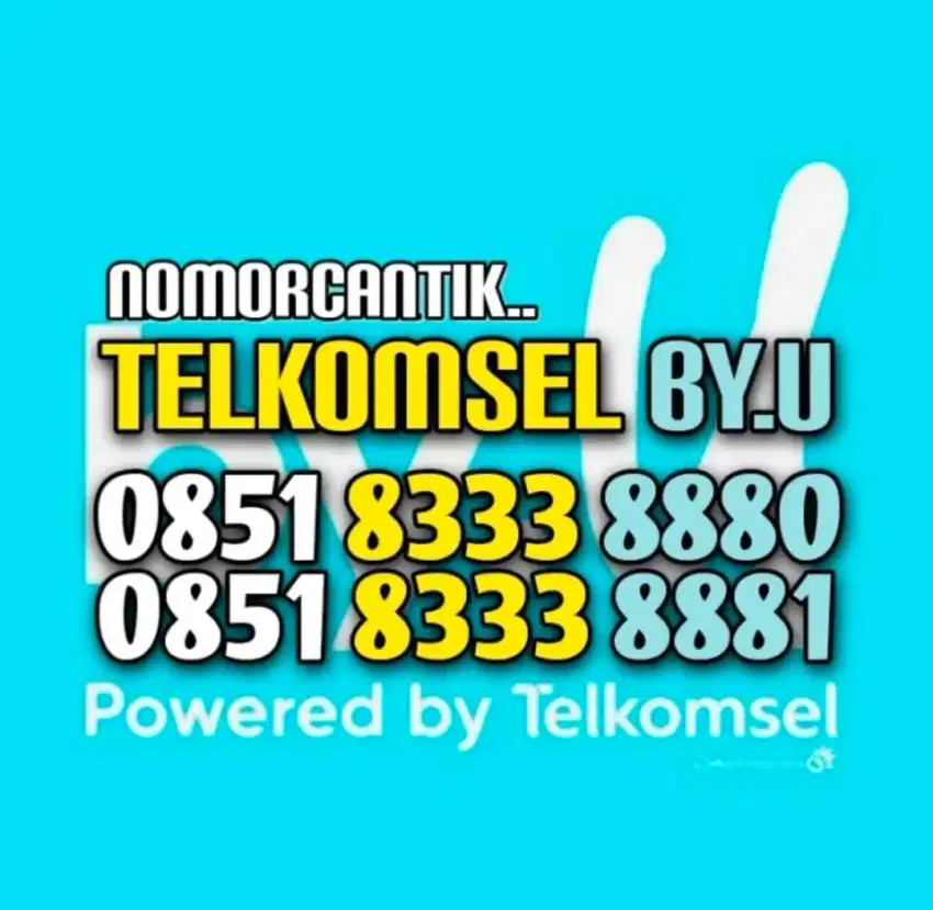 (bisa COD) nomor CANTIK kartu TELKOMSEL by.U byU AKTIF SELAMANYA #8881