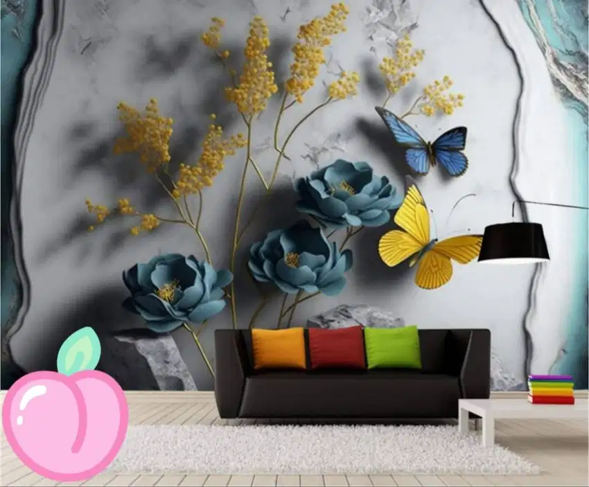 Jual gorden hordeng gordyn tirai jendela wallpaper dinding 3d custom