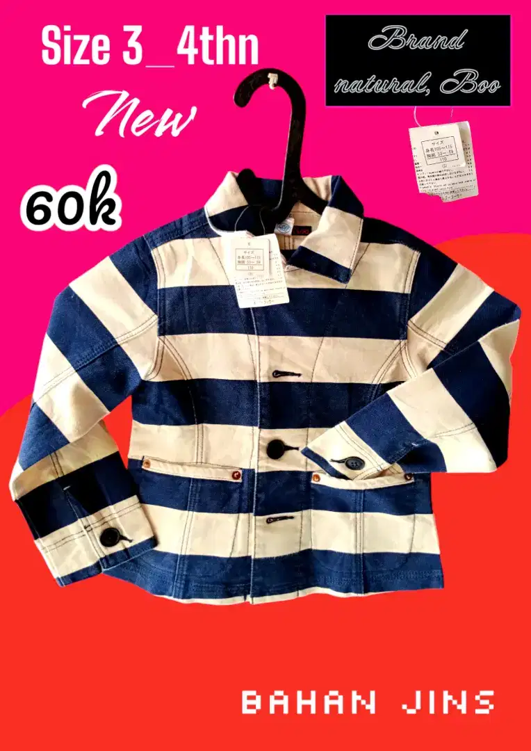 Jaket jins anak cewe 3_4 tahun