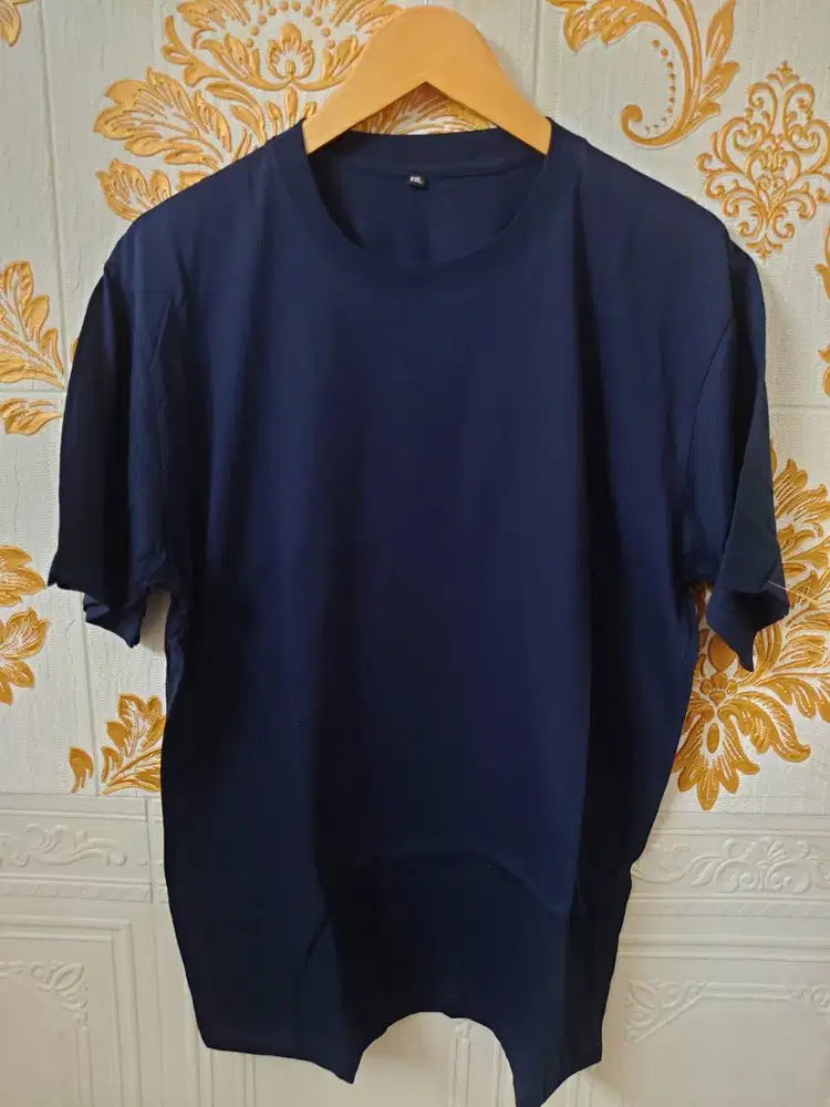 Kaos Polos Dewasa Lengan Pendek Navy XXL Cotton Combed 30s