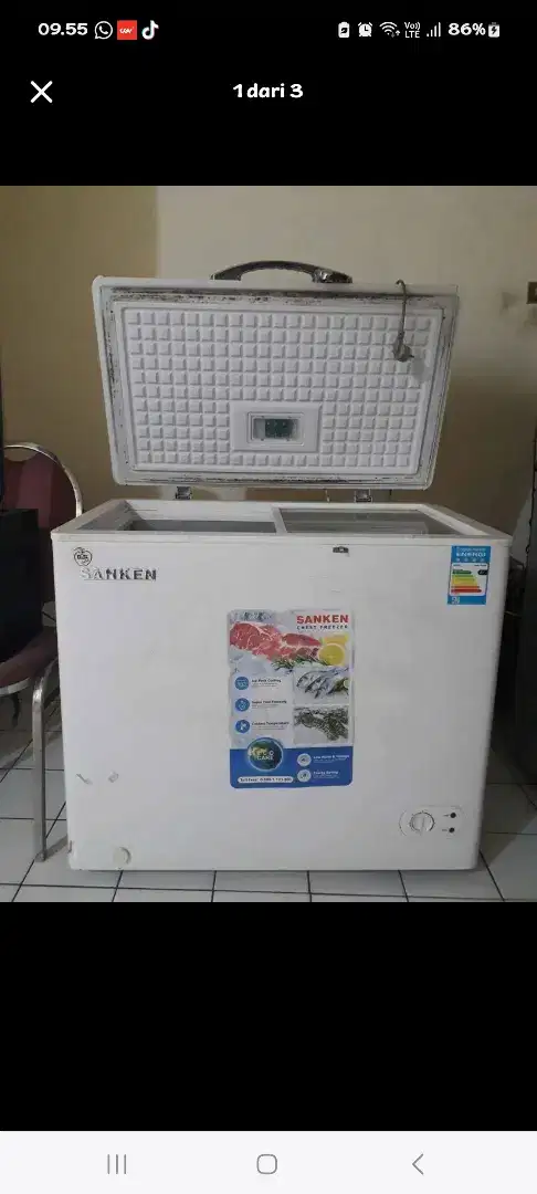 Sanken freezer box 200L