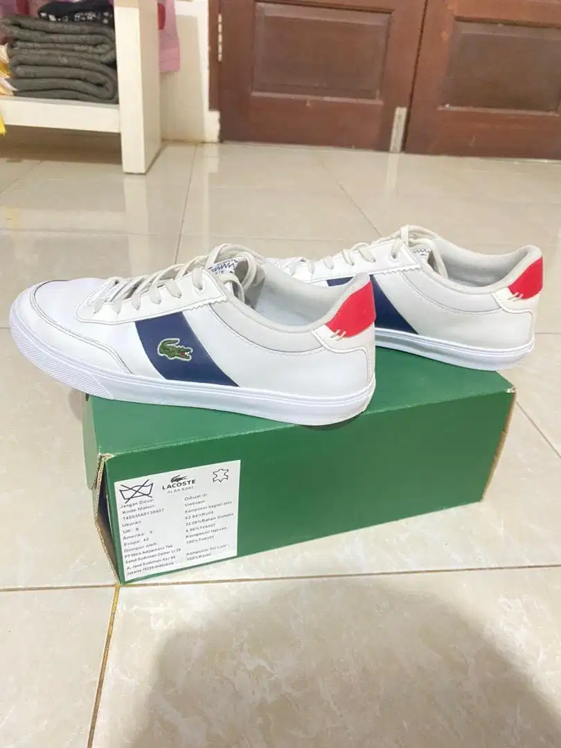 Lacoste Court - Master Pro 1232 SMA WHT/NVY Red Leather