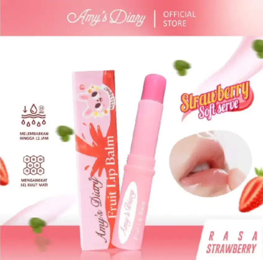 AMY'S DIARY Lip Balm Fruity Sheer Strawberry Moist Lip Care (2,7 gr)