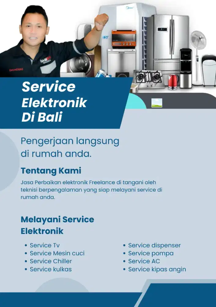 Service AC, Tv ,kulkas, show case, chiller, mesin cuci dispenser kipas