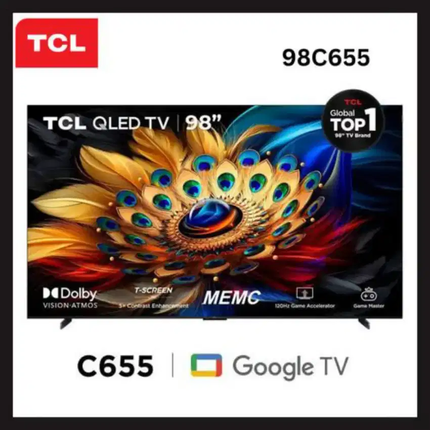 98 inch QLED TCL 98C655,di jual Cepat bos