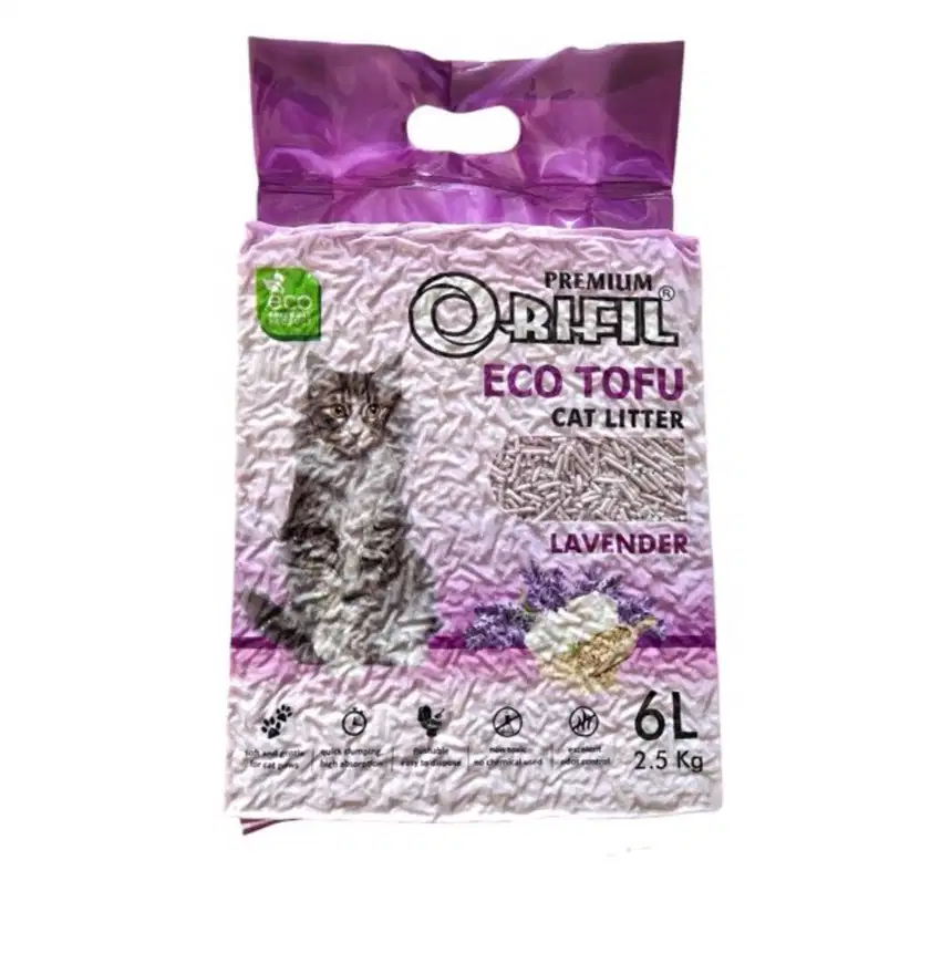 Pasir Kucing Orifil ECO TOFU Soya Cat Litter Gumpal Premium 6 Liter