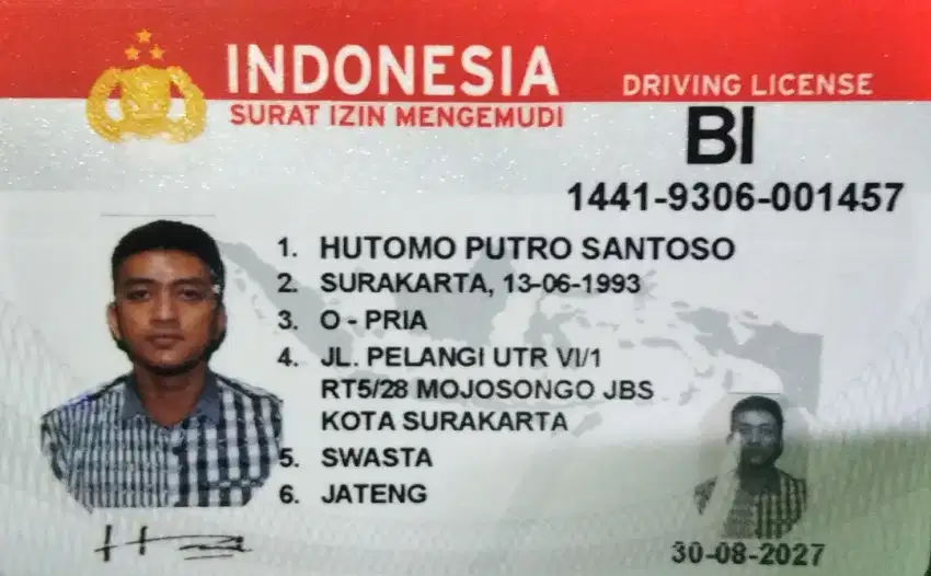 DRIVER / SOPIR (SIM B1) Usia 31 Tahun