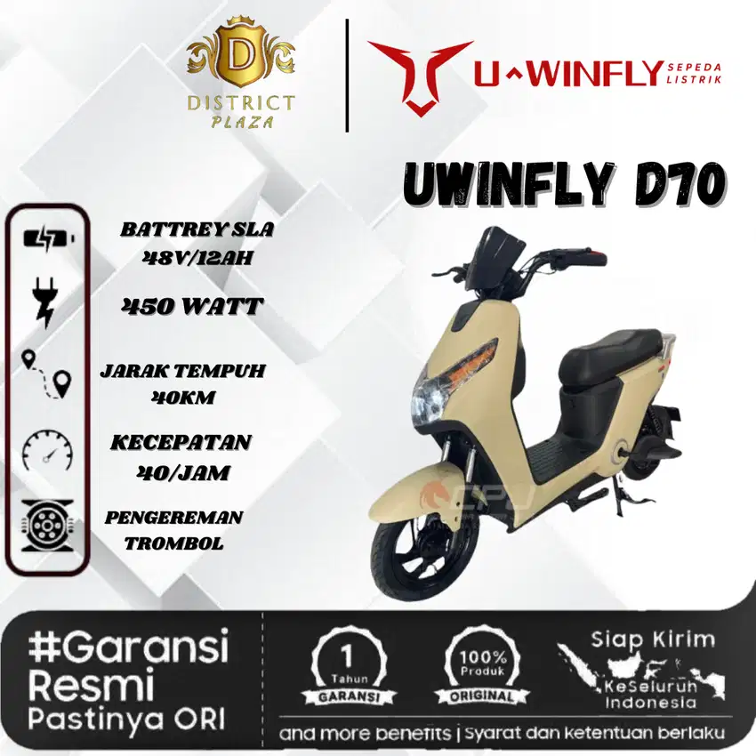 Sepeda Listrik Uwinfly D70 Motor Power 450Watt Bergaransi Resmi