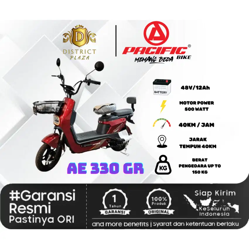 Sepeda Listrik Fasific Agathos AE 330 GR Motor Power 500 Watt