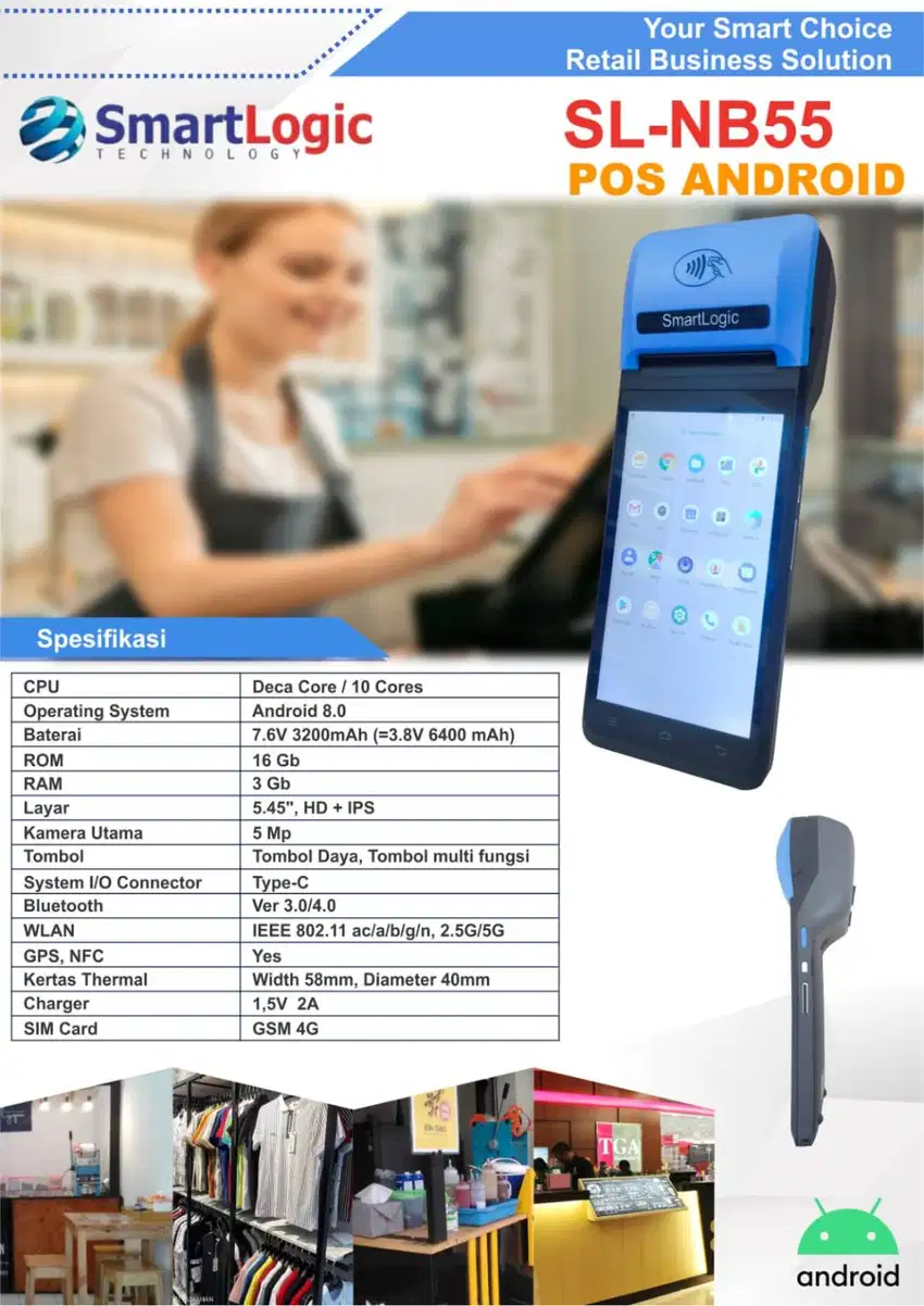 Smartlogic SL-NB55 | Pos Android All In One
