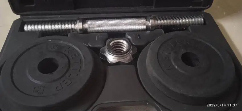 12.5kg.Dumbel, Barbel Kettler lapis karet 12.5kg