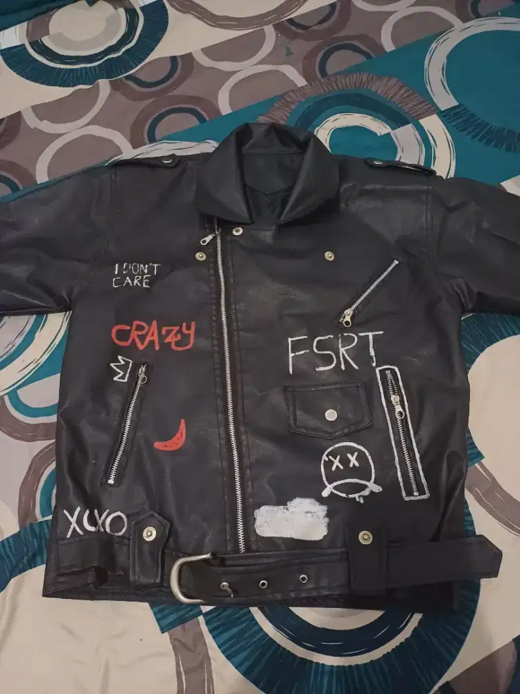 Jaket kulit sablon masih bagus