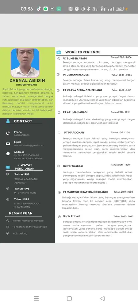 Mencari pekerjaan sopir/driver