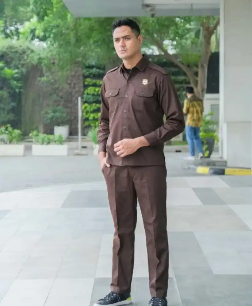 Seragam security  coklat keren 1stel