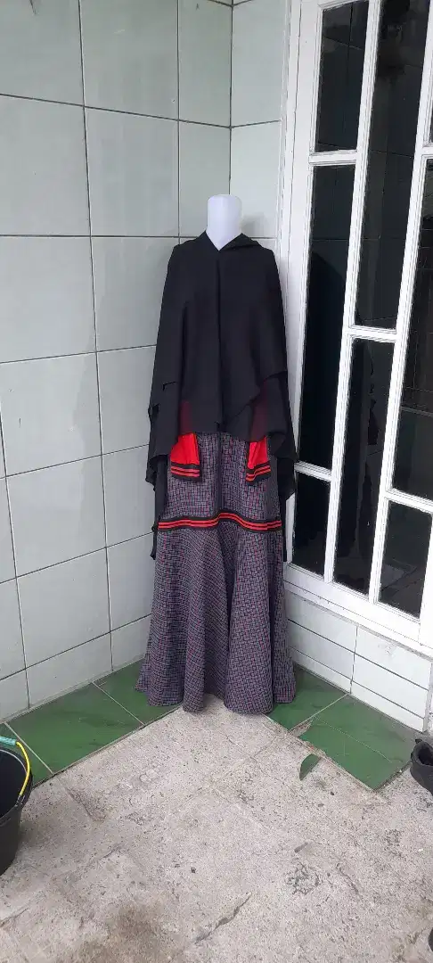 Preloved setelan gamis khimar syari