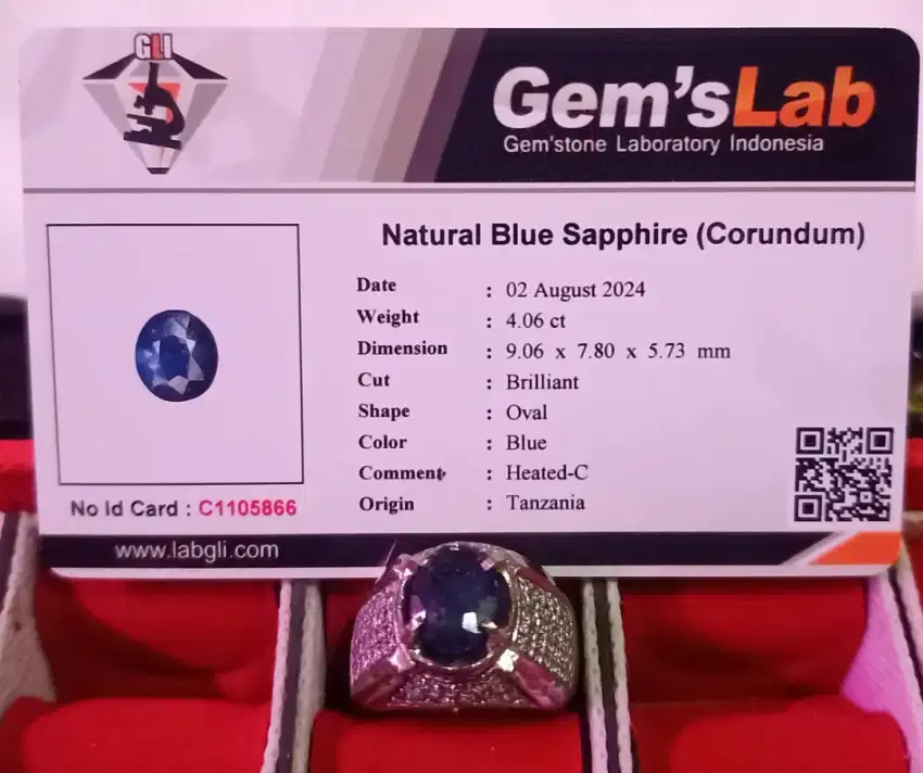 Blue Sapphire Tanzania + memo, jual/tt/bt segala jenis barang