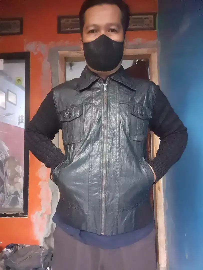 JAKET KULIT MIX RAJUT