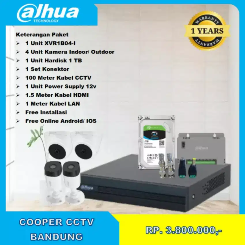 PAKET CCTV DAHUA 4 KAMERA