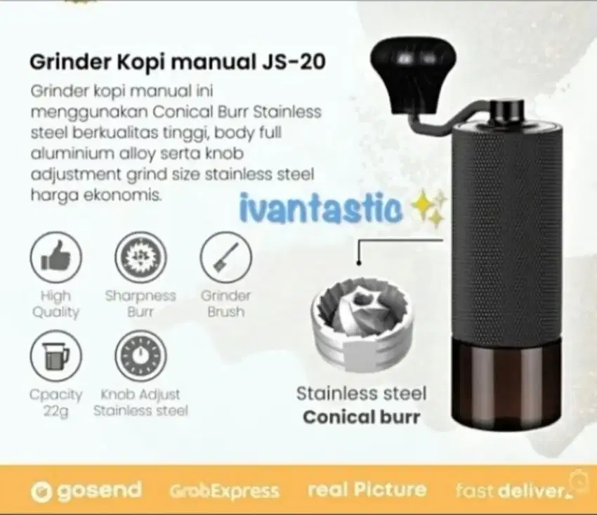 Penggiling Kopi Manual Coffee Grinder Premium JINSEI JS-20 JS 20c JS20