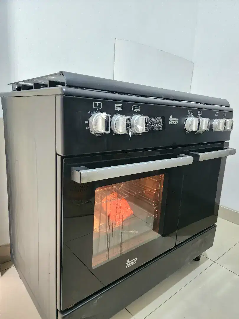 Kompor Gas Mewah TEKA Free Standing 4 Tungku Oven Fs96f B 4g LIKE NEW