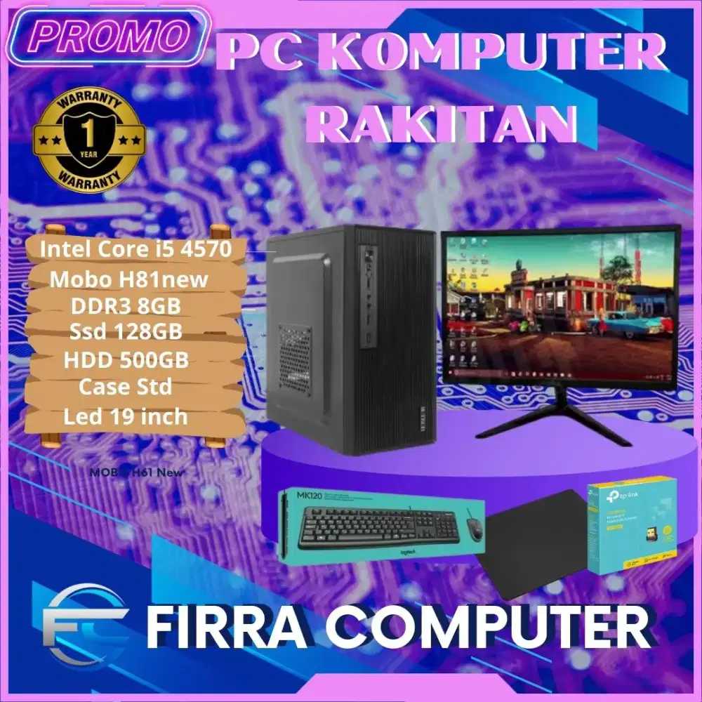 Promo PC KOMPUTER RAKITAN CORE I5 4570 RAM 8GB SSD128GB HDD 500