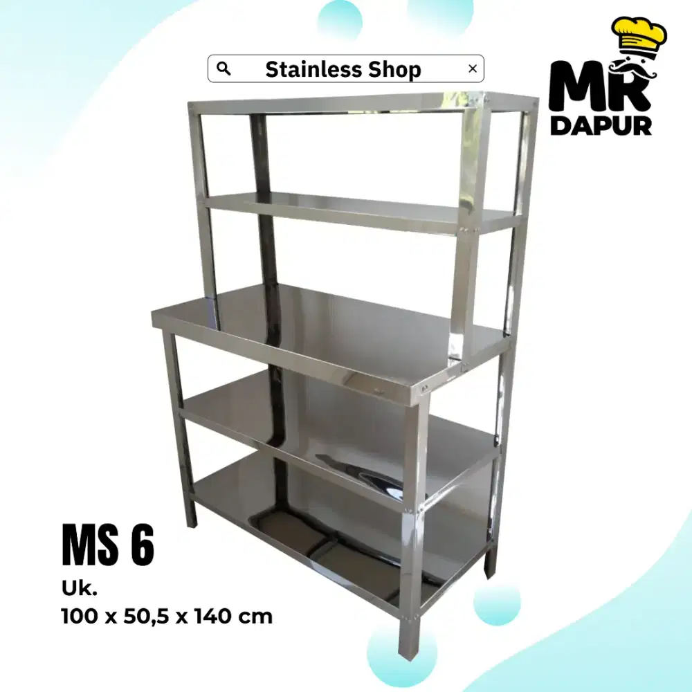 Meja stainless +rak