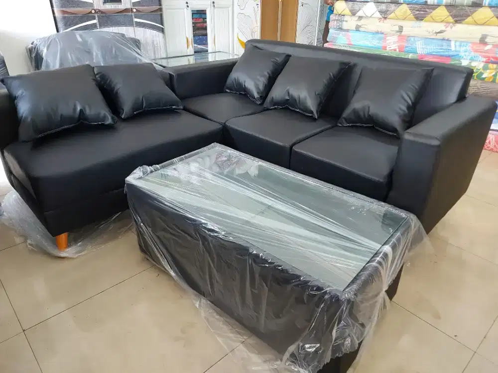 TERMURAH Sofa L Putus Kain Oscar Minimalis Baru (BELUM MEJA)