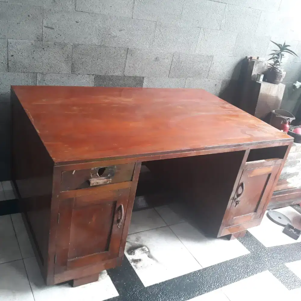 Meja jati tua ukuran besar full kayu jati