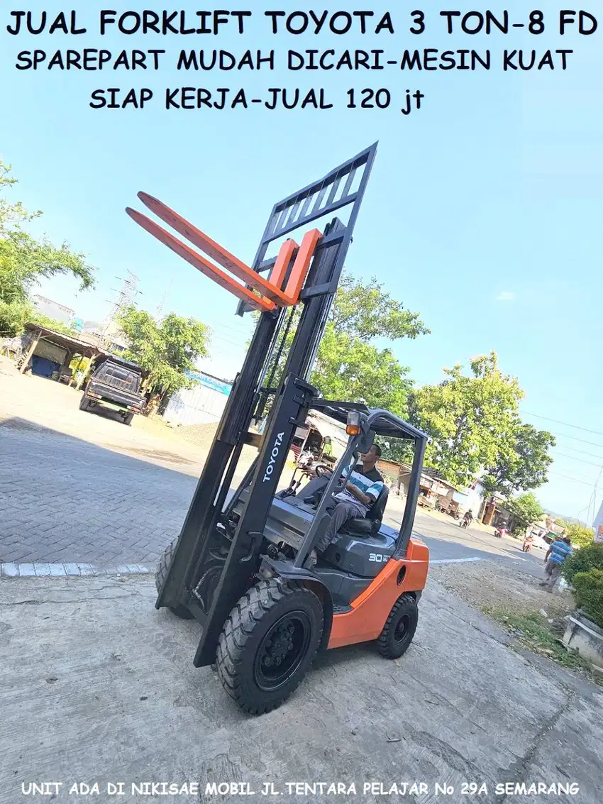 Forklift second Toyota 3 Ton-8FD siap kerja