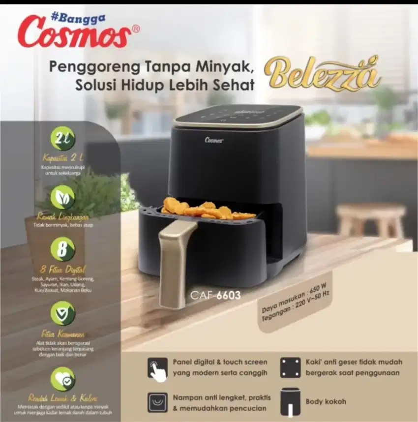 Cosmos Air Fryer CAF 6603 Kondisi Baru