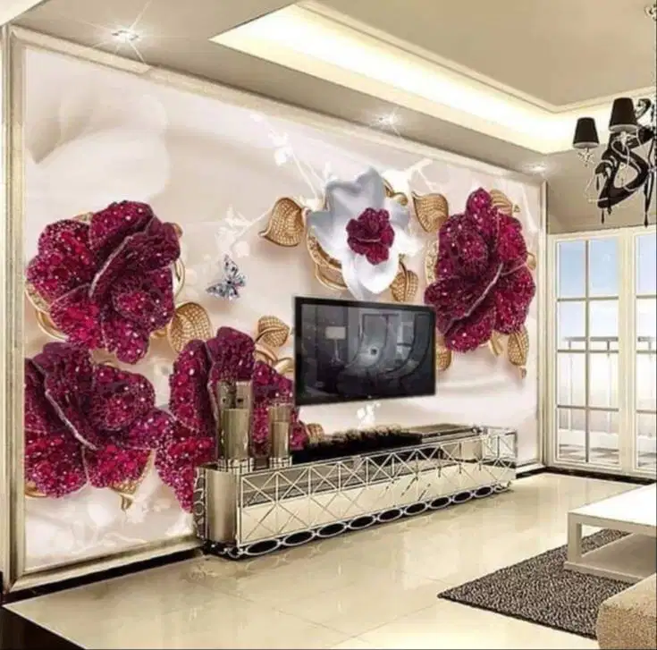 Jual gorden hordeng gordyn tirai jendela wallpaper dinding 3d custom