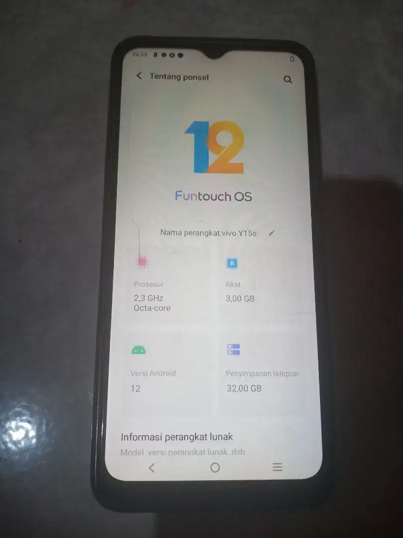 Vivo y15s 3/32  masih ORI