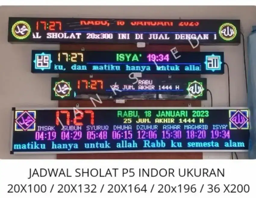 Running Text Jadwal Sholat Full Colour