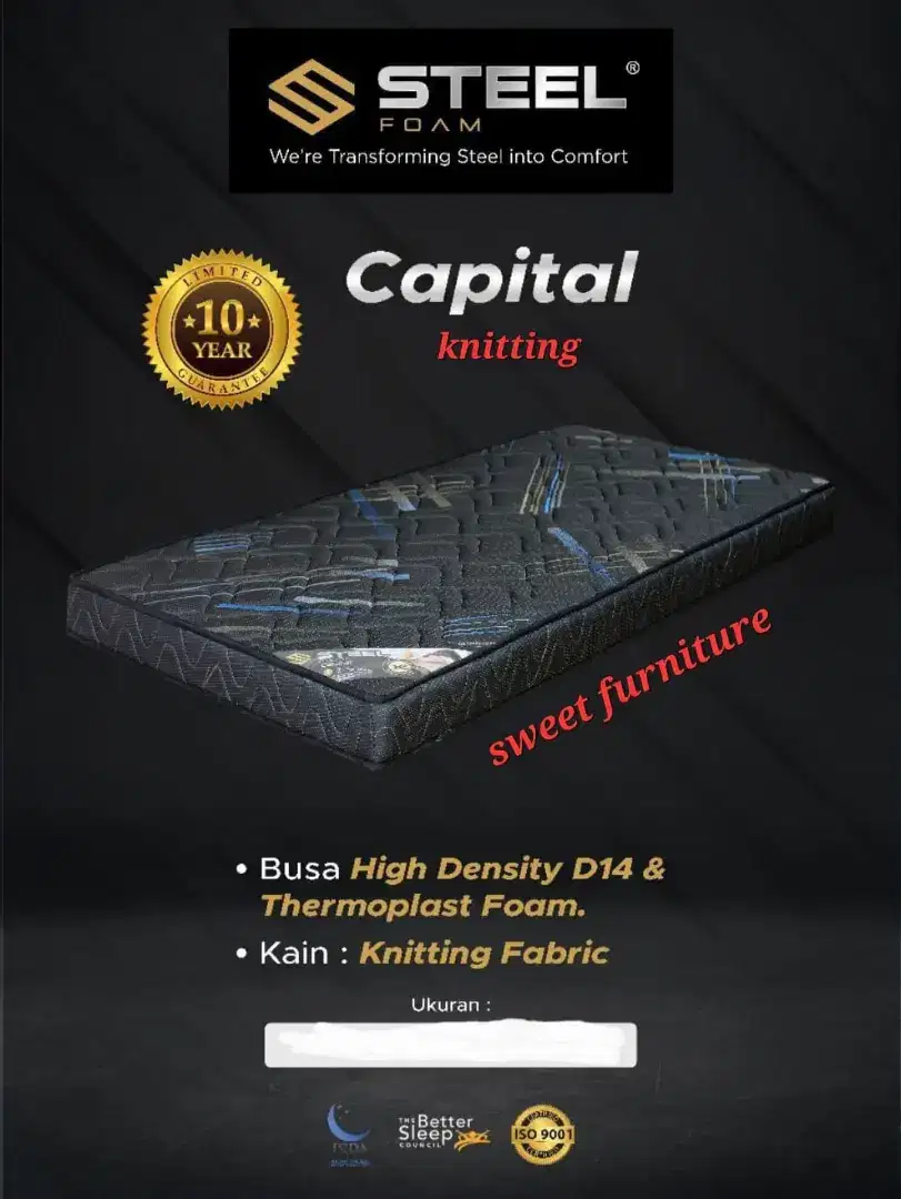 Tilam busa steel capital garansi 10 tahun