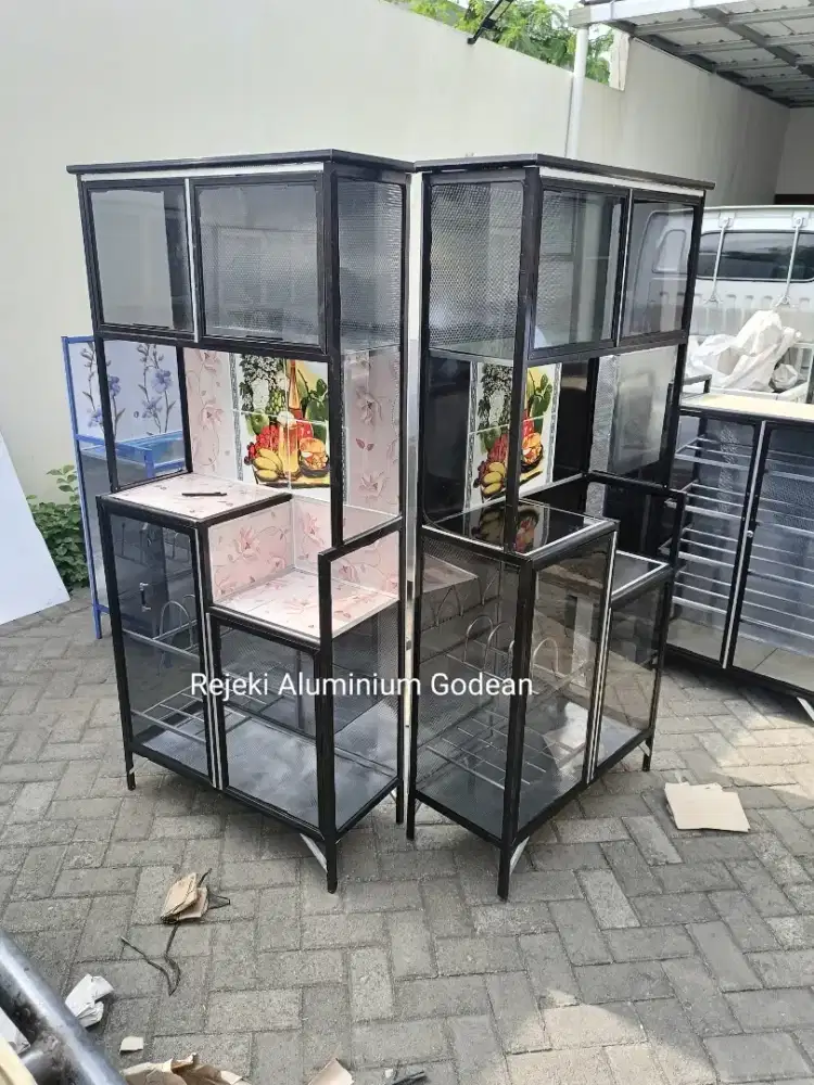 Rak piring keramik 2 pintu hitam