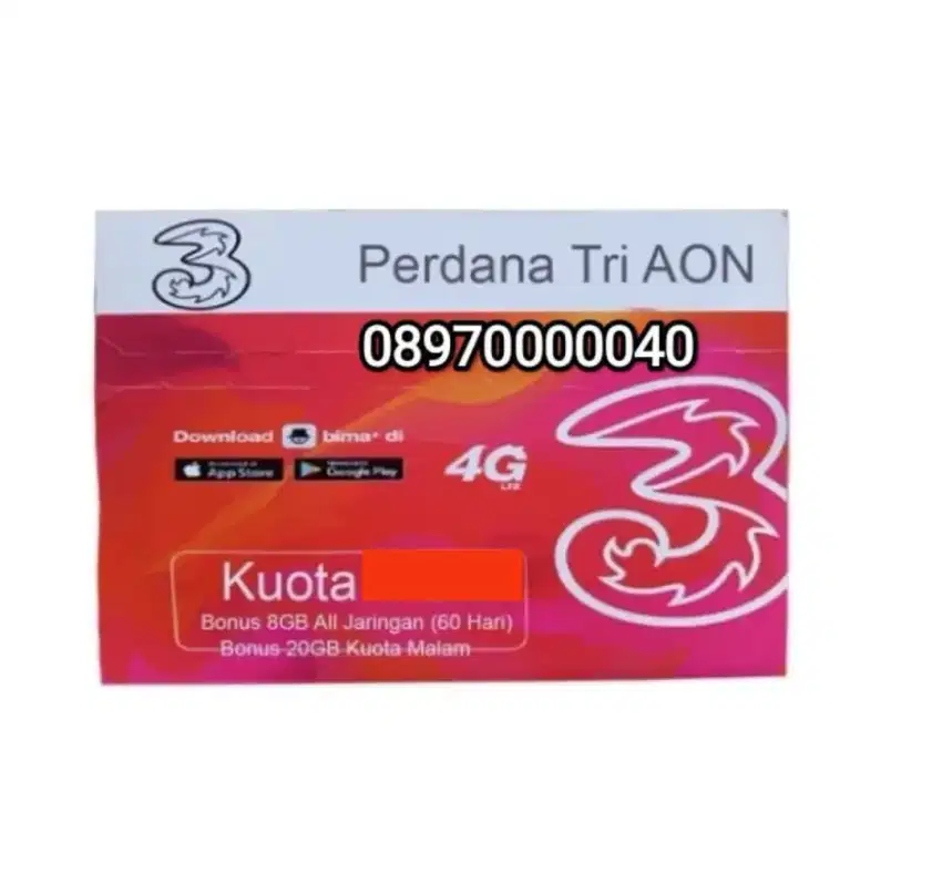 Nomor cantik tri three sudah registrasi