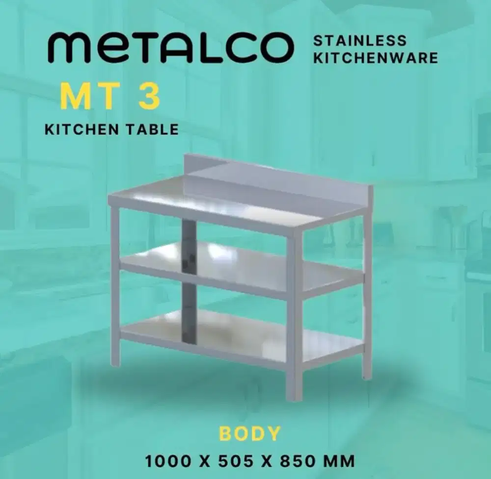 Meja Stainless Metalco Susun 3