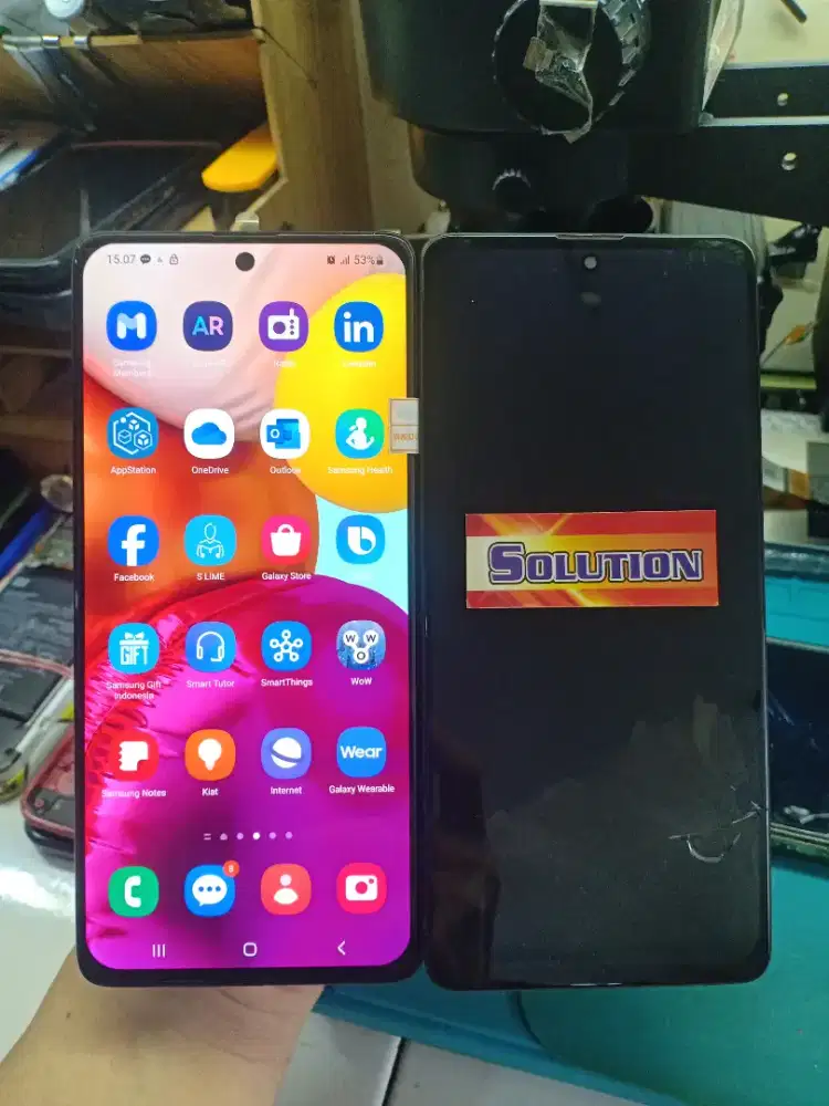 LCD TOUCHSCREEN SAMSUNG A71 ORI OLED (BIG GLASS) + PASANG