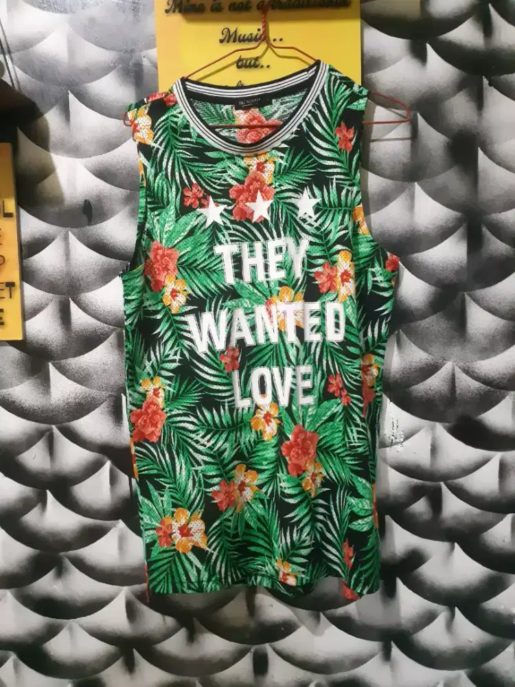 Tanktop olga/basket jaring bunga2 TJB nearby preloved tjap karoeng